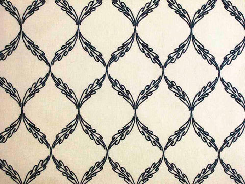 Trellis Blue Laura Kiran Fabric