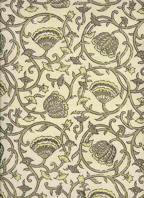 Tulipvine Handprint Natural Taupe Laura Kiran Fabric