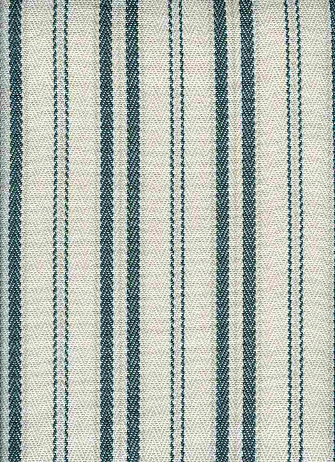 Twill Ticking Teal White Laura Kiran Fabric