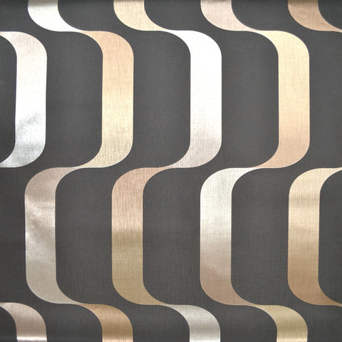 Ribbon Black Taupe Wallpaper