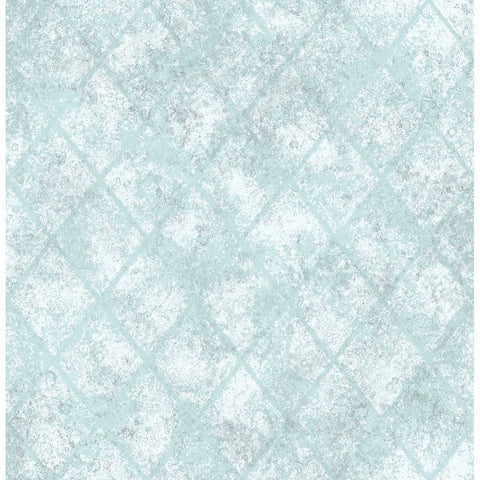 Mercury Glass Blue Distressed Metallic Wallpaper