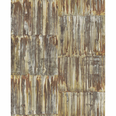 2540-24063 Patina Panels Copper Metal Wallpaper