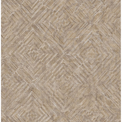 2540-24002 Labyrinth Bronze Geometric Wallpaper