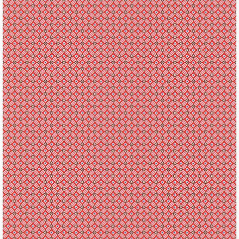 Eebe Red Floral Geometric Wallpaper