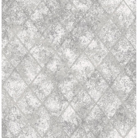 Mercury Glass Silver Distressed Metallic Wallpaper