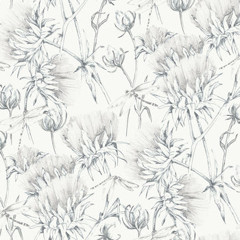 2973-90402 Mariell Grey Dragonfly Wallpaper