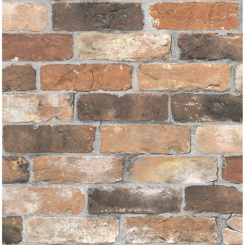 Reclaimed Bricks Orange Rustic Wallpaper