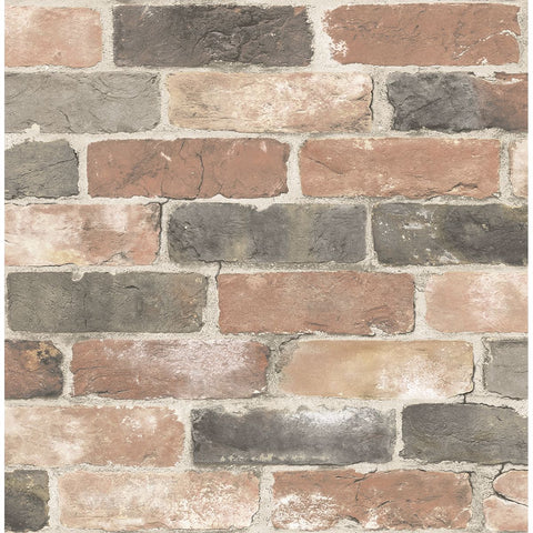 Reclaimed Bricks Dusty Red Rustic Wallpaper