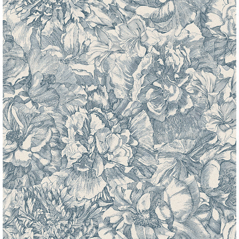 307343 Auguste Navy Floral Wallpaper