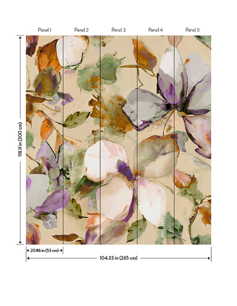4202-367546M Florian Lavender Wall Mural