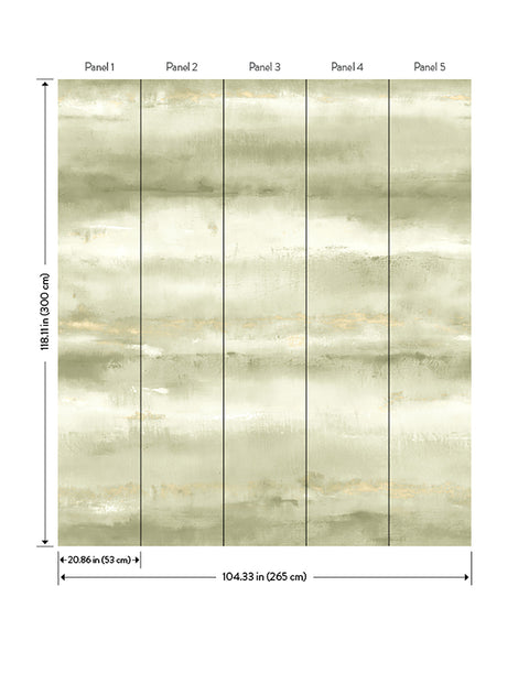 4202-367591M Aveline Green Wall Mural