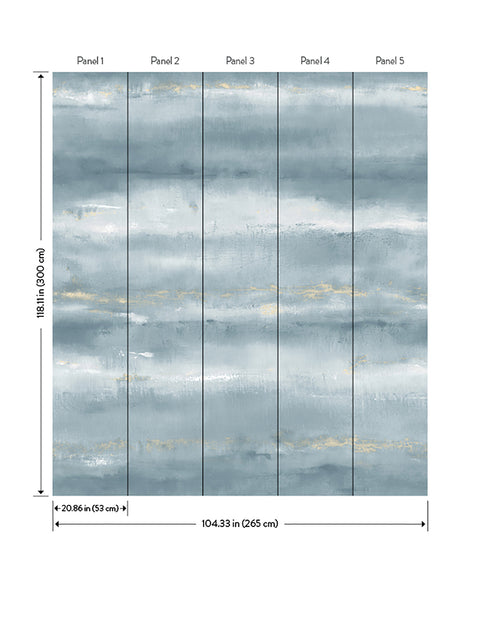 4202-367706M Aveline Indigo Wall Mural