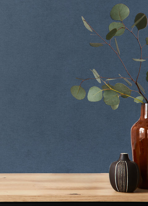 4202-408232 Cullen Navy Faux Linen Wallpaper