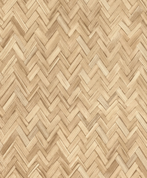4202-410334 Ellery Wheat Herringbone Wallpaper