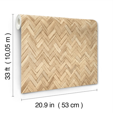 4202-410334 Ellery Wheat Herringbone Wallpaper