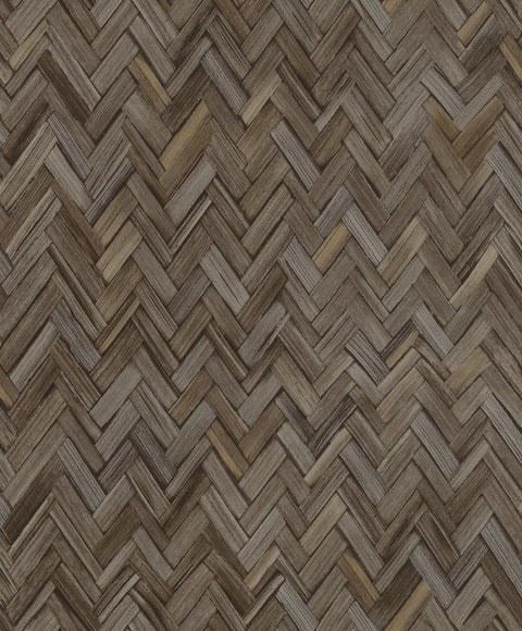4202-410358 Ellery Charcoal Herringbone Wallpaper