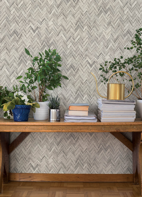 4202-410365 Ellery Light Grey Herringbone Wallpaper