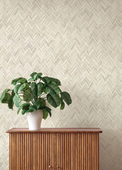 4202-410372 Ellery Beige Herringbone Wallpaper