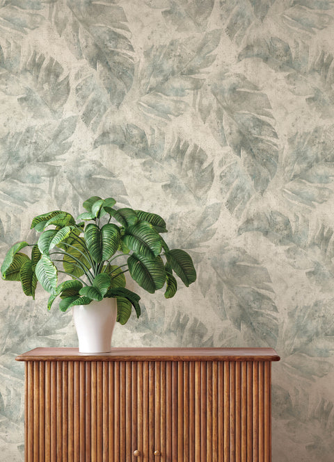 4202-416138 Sanne Grey Palm Wallpaper