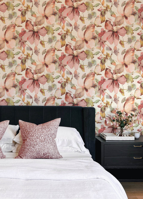 4202-481259 Liliana Pink Floral Wallpaper