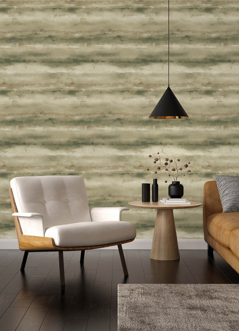 4202-481655 Ayla Green Abstract Stripe Wallpaper