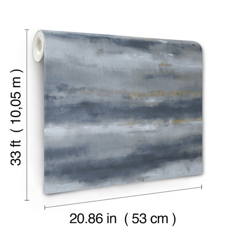 4202-481662 Ayla Indigo Abstract Stripe Wallpaper