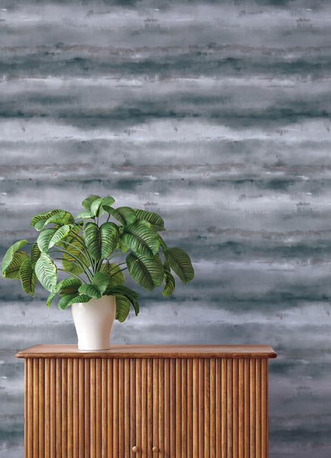 4202-481662 Ayla Indigo Abstract Stripe Wallpaper