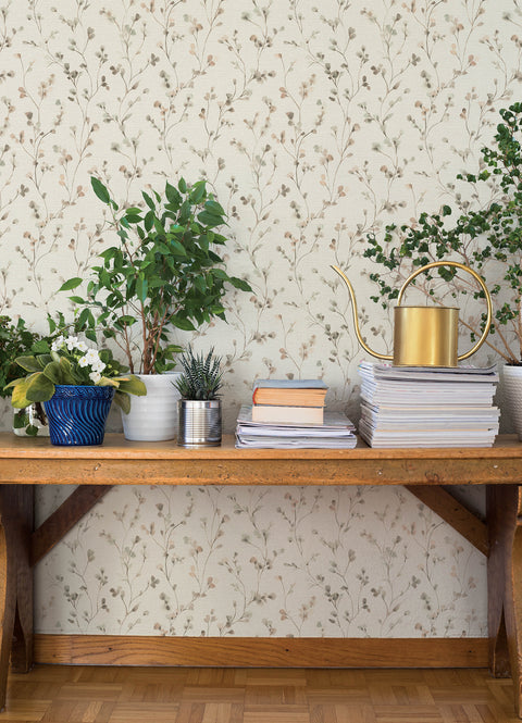 4202-486131 Romy Neutral Springtime Trail Wallpaper