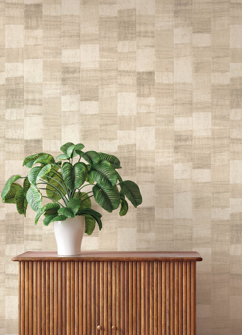 4202-570953 Ivo Beige Block Stripe Wallpaper