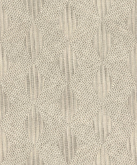 4202-571257 Anara Grey Geo Faux Grasscloth Wallpaper
