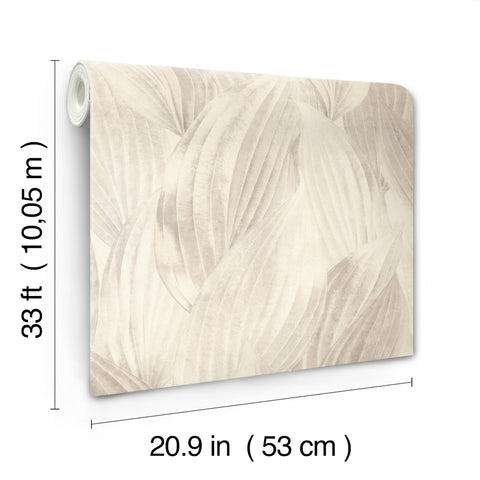 4202-571516 Melora Light Grey Leaf Wallpaper