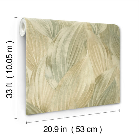 4202-571547 Melora Green Leaf Wallpaper