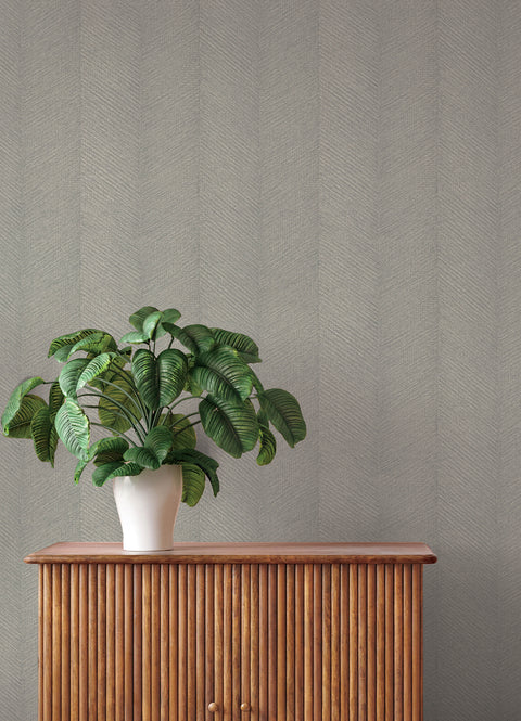 4202-720358 Ione Grey Textured Chevron Wallpaper