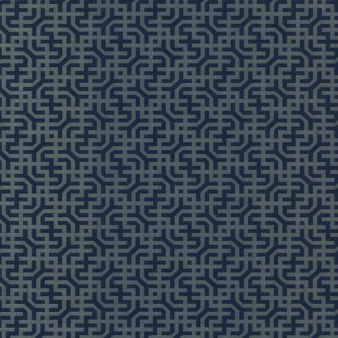 5800 Navy Dynastic Lattice Wallpaper
