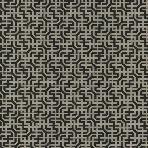 5801 Black Dynastic Lattice Wallpaper