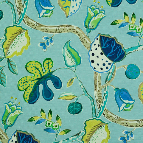 Aurora Vine Aqua P/Kaufmann Fabric