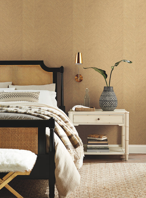 BO6606 Beige Metallic Chevron Wallpaper