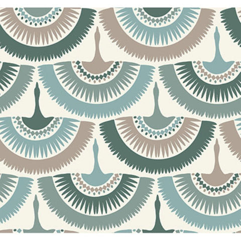 BO6644 Green Feather and Fringe Wallpaper
