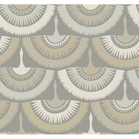 BO6645 Gray Feather and Fringe Wallpaper