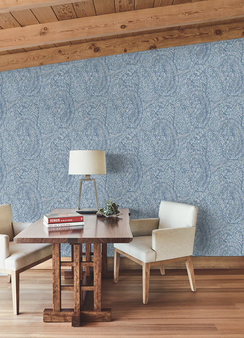 BO6655 Blue Kashmir Dreams Paisley Wallpaper