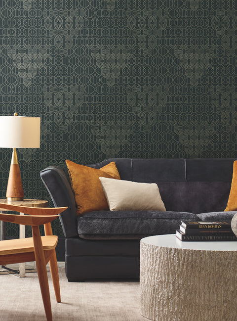 BO6673 Blue Modern Chandelier Wallpaper