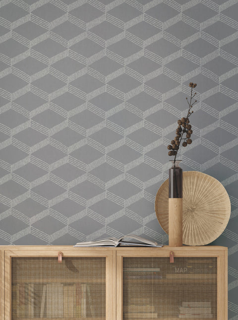 BO6722 Gray White Palisades Paperweave Wallpaper