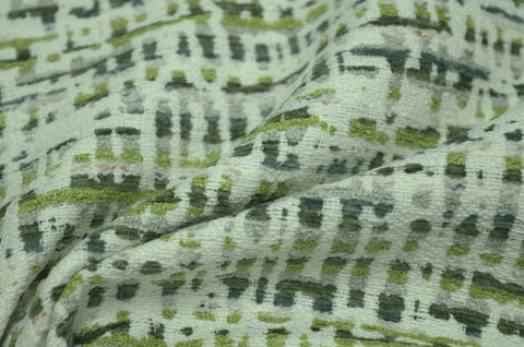 Broken Maze Greenery Upholstery Fabric
