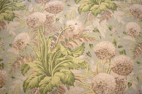 Dahlia Neutral on Robins Egg Thibaut Fabric