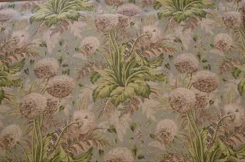 Dahlia Neutral on Robins Egg Thibaut Fabric