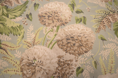 Dahlia Neutral on Robins Egg Thibaut Fabric