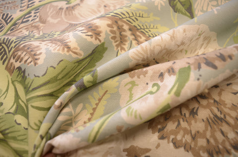 Dahlia Neutral on Robins Egg Thibaut Fabric