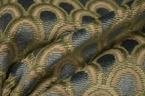 Cetara Jade Cut Velvet Fabric