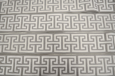 Seville Grain 4 inch Embroidered Greek Fret Europatex Tape Trim