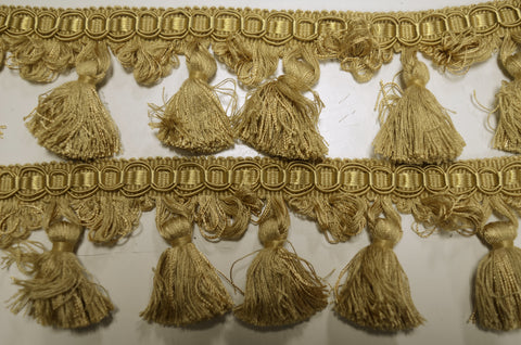 EN100/04 Antique Gold 2.75 inch Classical Elements Tassel Fringe Trim